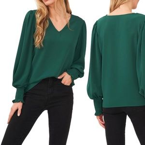 NWT - CeCe Long Sleeve Wrist-Tie Blouse - XS